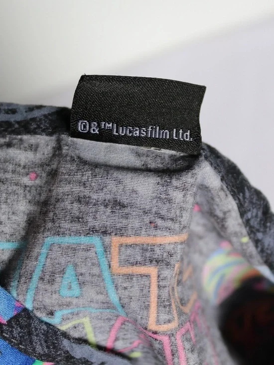 STAR WARS Nurse Scrub Shirt Darth Vader Boba Fett Women's Small Medical Grey - Picture 6 of 6